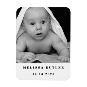 Personalised Modern Baby Photo Magnet