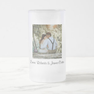Personalised Modern Beer Glass Frosted Glass Beer Mug