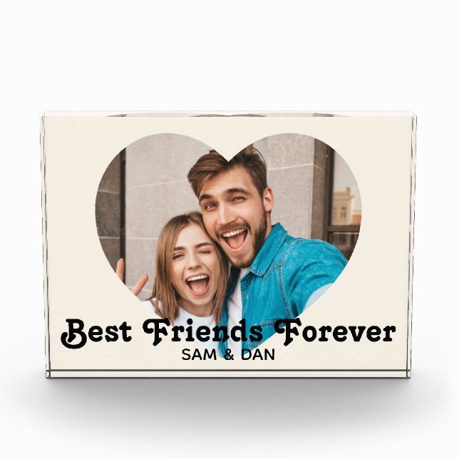 Personalised Modern Best Friends forever Photo Block (Front)