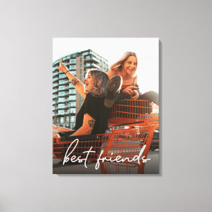 Personalised Modern  best friends photo Canvas Print