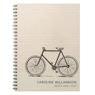 Personalised Modern Bicycle Line Art Cute Unique  Notebook
