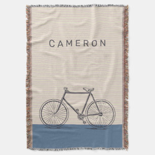 Personalised Modern Bicycle Neutral Biking Lover Throw Blanket