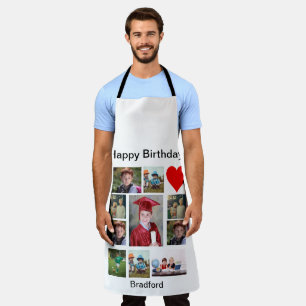 Personalised Modern Birthday 11 Photo Collage Apron