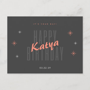 Personalised - Modern Birthday Postcard