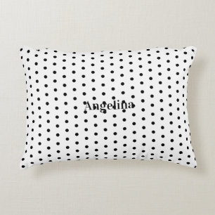 Personalised Modern Black and White Polka Dot  Decorative Cushion