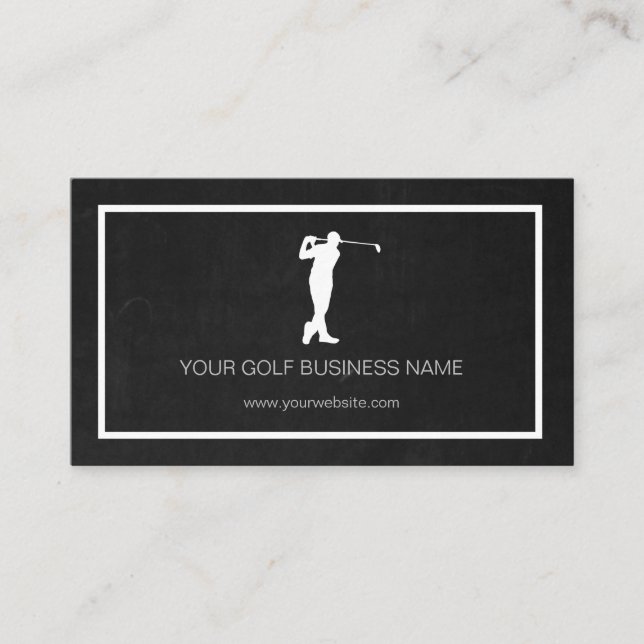 Personalised Modern Black Professional Golf Busine Business Card (Front)