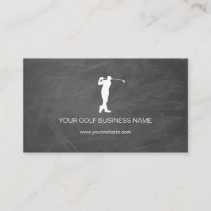Personalised Modern Black Professional Golf Busine Business Card