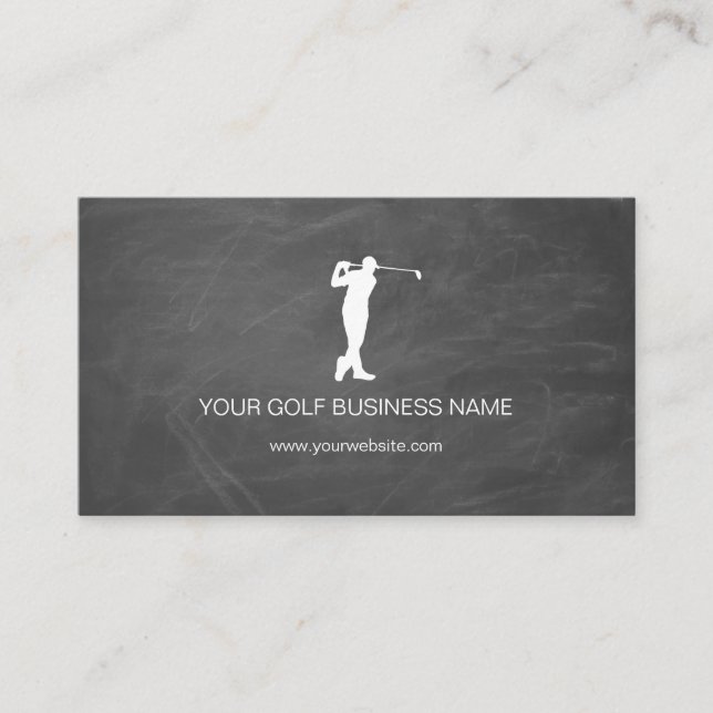 Personalised Modern Black Professional Golf Busine Business Card (Front)
