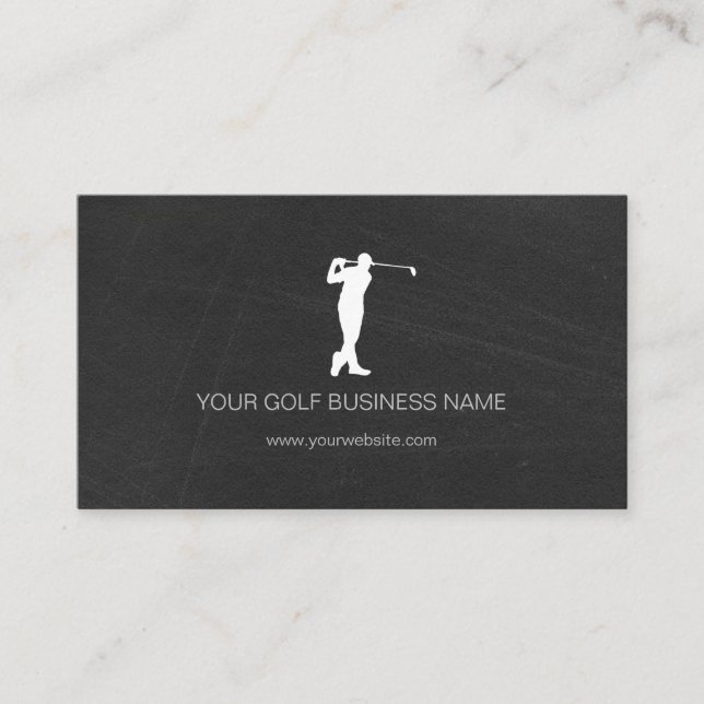 Personalised Modern Black Professional Golf Business Card (Front)