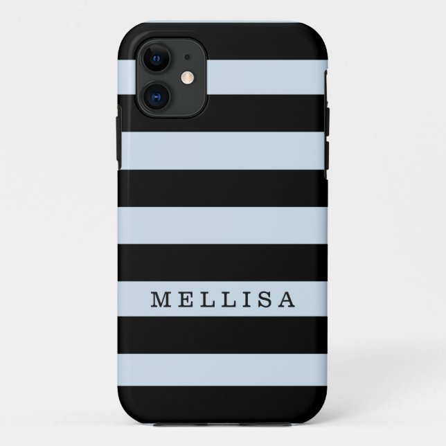 Personalised Modern Black Stripe Case-Mate iPhone Case (Back)
