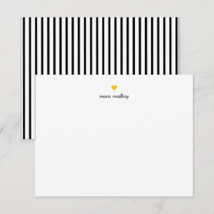 Personalised Modern Black Stripes Heart Card
