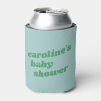 Personalised Modern Blue Green Retro Baby Shower 