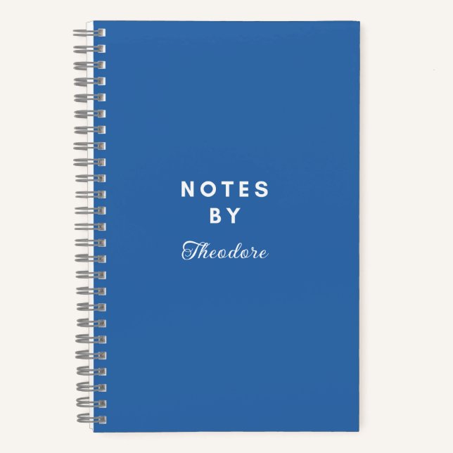 Personalised Modern Blue Notebook  (Front)