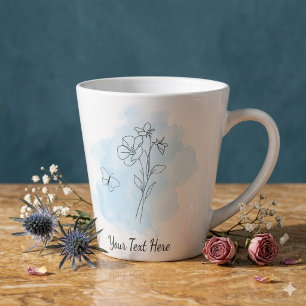 Personalised Modern Blue Watercolor Coffee Mug