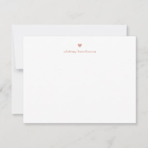 Personalised Modern Blush Pink Heart Card