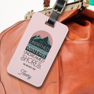 Personalised Modern Blush Pink Shakespeare Quote  Luggage Tag