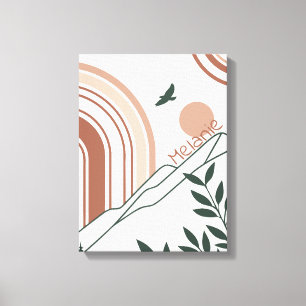 Personalised Modern Boho Botanical Minimalist  Canvas Print
