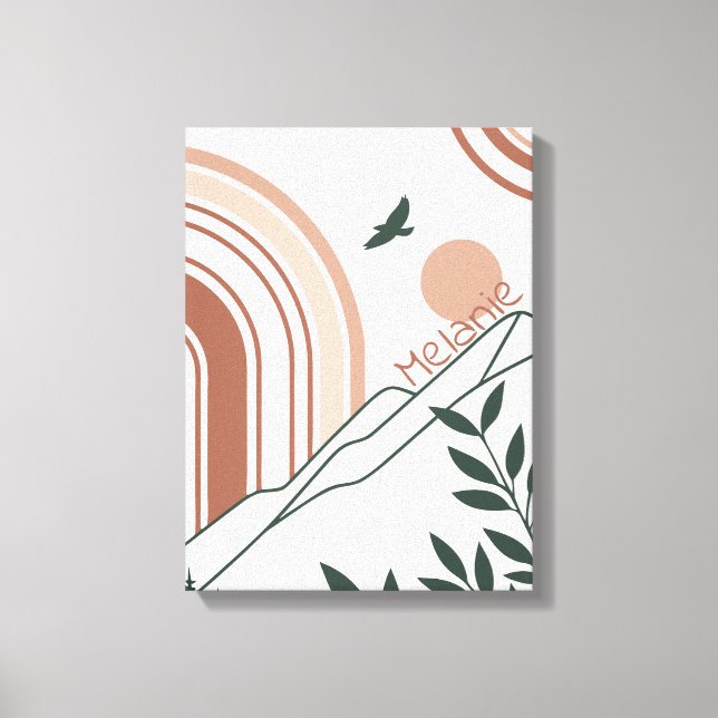 Personalised Modern Boho Botanical Minimalist  Canvas Print (Front)