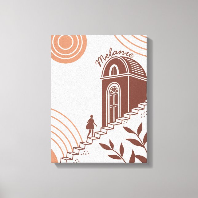 Personalised Modern Boho Botanical Minimalist  Canvas Print (Front)