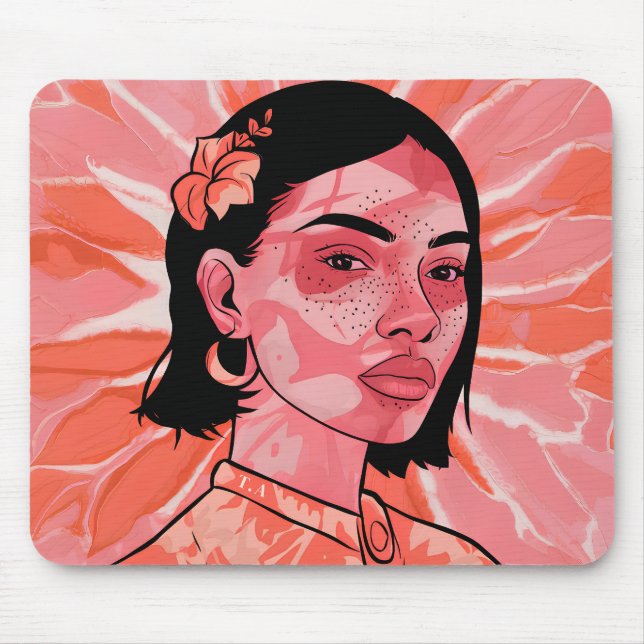 Personalised Modern boho feminine minimalist art Mouse Mat (Front)