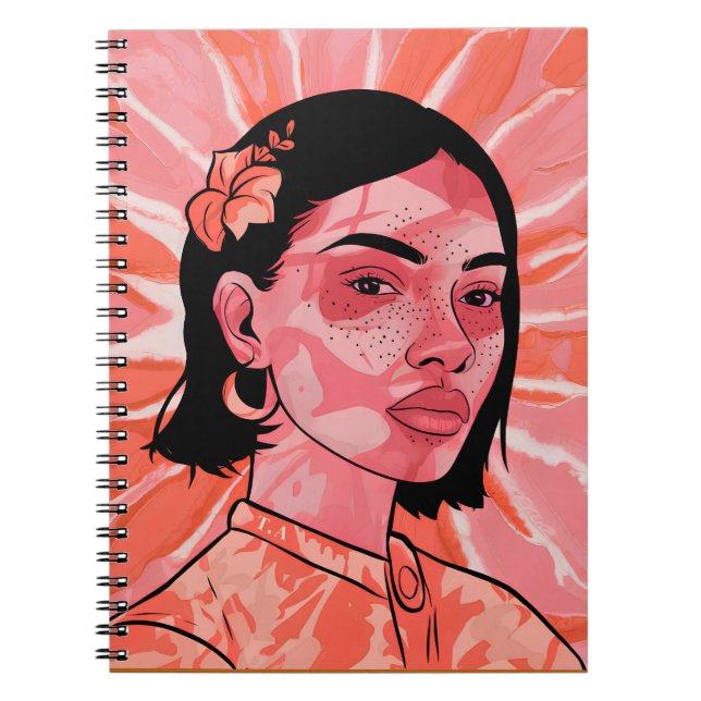 Personalised Modern boho feminine minimalist art Notebook (Front)