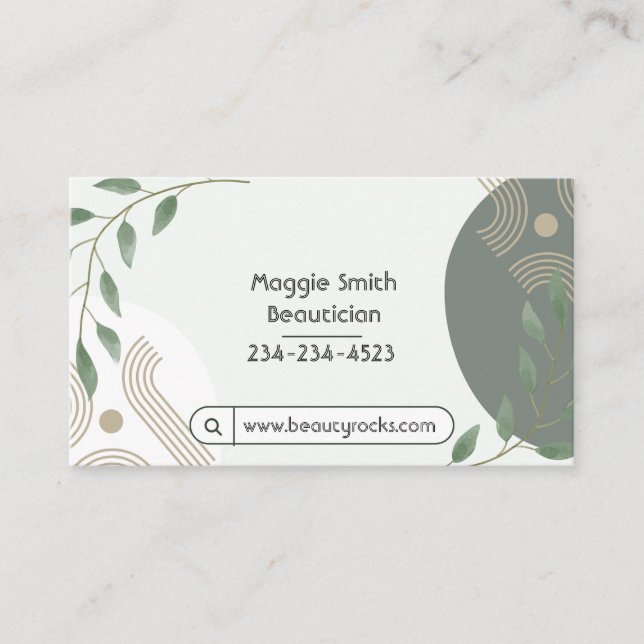 Personalised Modern Boho Plant Business Card (Front)