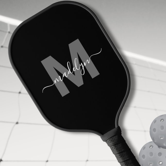 Personalised Modern Bold Script Name Monogram Pickleball Paddle (Personalized Modern Bold Script Name Monogram Pickleball Paddle)