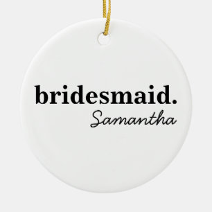 Personalised Modern Bridal Shower Bridesmaid Ceramic Tree Decoration