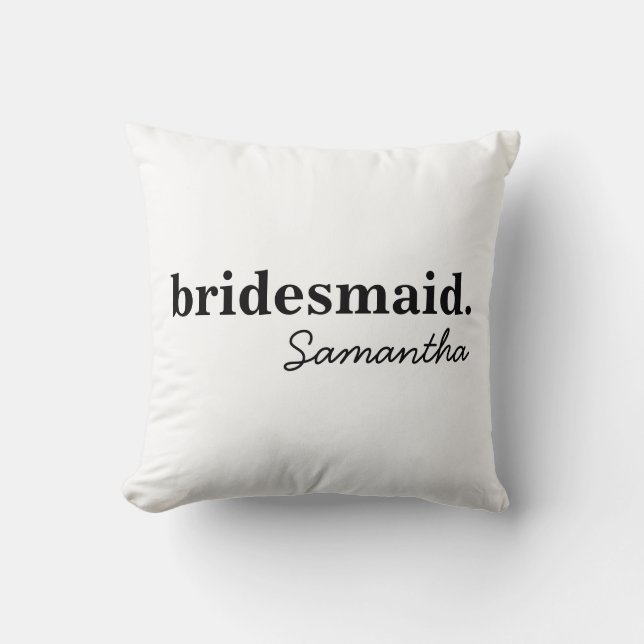Personalised Modern Bridal Shower Bridesmaid Cushion (Front)