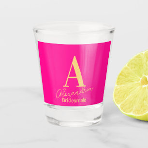 Personalised Modern Bridesmaid Monogram Shot Glass