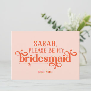 Personalised Modern Bridesmaid Proposal Card