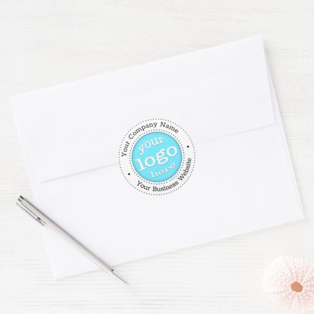 Personalised Modern Business Company Logo Office Classic Round Sticker (Envelope)