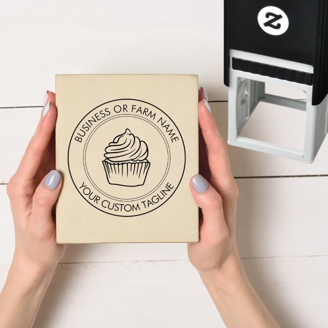 Personalised Modern Business Name Logo Address  Self-inking Stamp (Creator Uploaded)