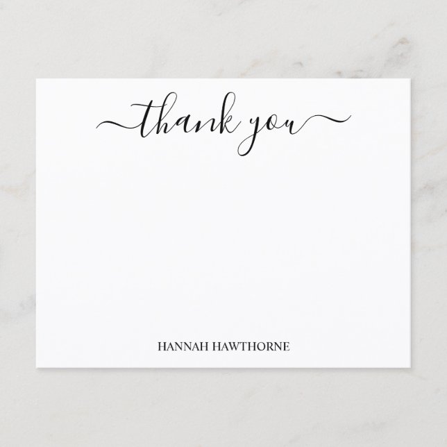 Personalised Modern Calligraphy Script Thank You Card (Front)