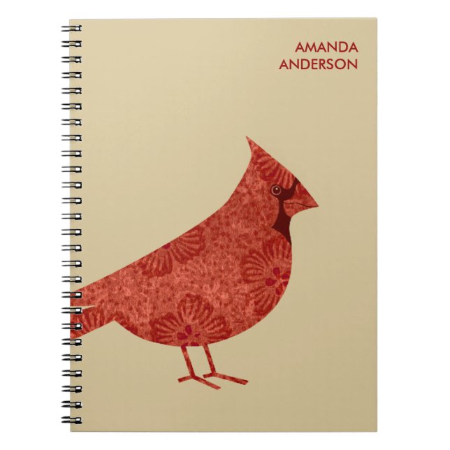 Personalised Modern Cardinal Journal / Notebook (Front)