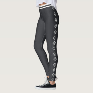Personalised Modern Caviar Neutral Cross Pattern Leggings