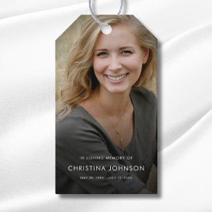 Personalised Modern Celebration of Life Funeral  Gift Tags