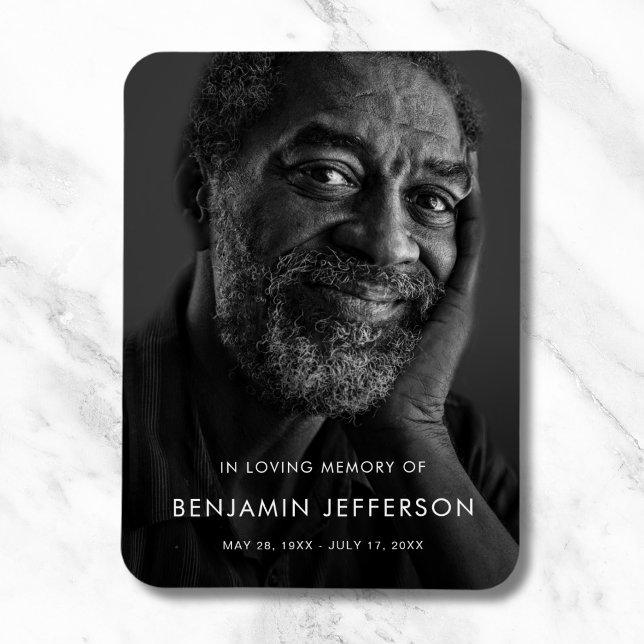 Personalised Modern Celebration of Life Funeral  Magnet (Photo Memorial Magnet)