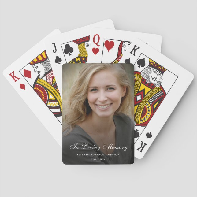 Personalised Modern Celebration of Life Funeral Playing Cards (Back)