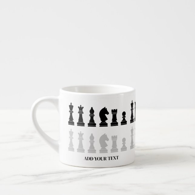 Personalised Modern Chess Piece Game  Espresso Cup (Left)