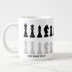 Personalised Modern Chess Piece Game  Large Coffee Mug