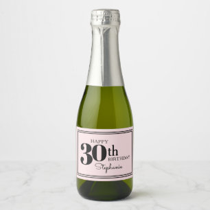 Personalised Modern Chic 30th Birthday for Her Sparkling Wine Label