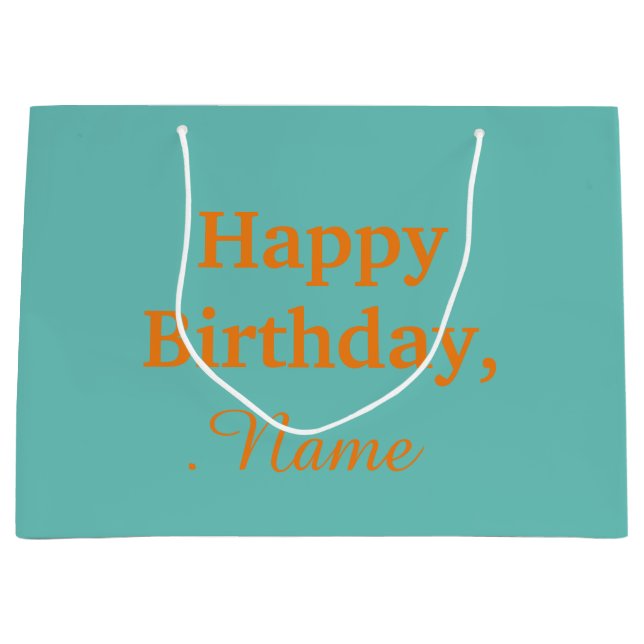 Personalised Modern, Chic Happy Gift Bag (Front)