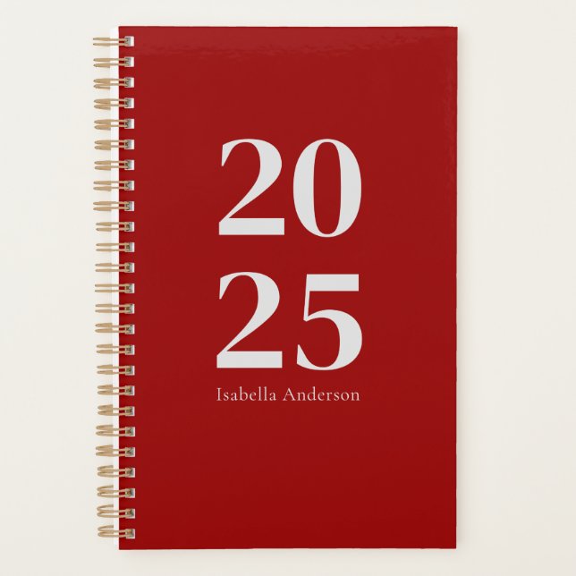 Personalised Modern Chic Red Wine Monthly/Weekly Planner (Front)