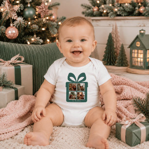 Personalised Modern Christmas My First Christmas Baby Bodysuit