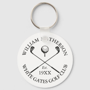 Personalised Modern Classic Golf Club Name Key Ring
