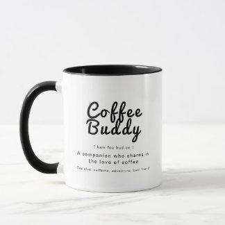 Personalised Modern Coffee Buddy Definition Photo  Mug