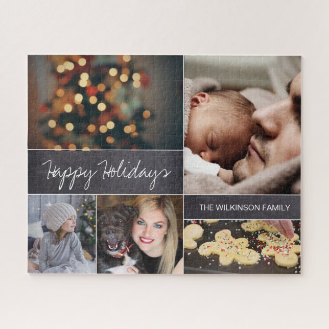 Personalised Modern Collage Photo Puzzle for Famil (Horizontal)