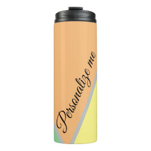 Personalised Modern Colour Block Pastel Mint Peach Thermal Tumbler
