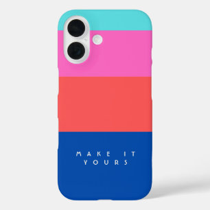 Personalised Modern Colour Block Pattern iPhone 16 Case